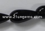 CAB741 15.5 inches 12*30mm teardrop black agate gemstone beads