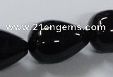 CAB742 15.5 inches 18*24mm teardrop black agate gemstone beads