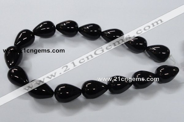 CAB742 15.5 inches 18*24mm teardrop black agate gemstone beads