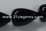 CAB743 15.5 inches 20*30mm teardrop black agate gemstone beads