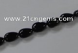 CAB744 15.5 inches 6*8mm flat teardrop black agate gemstone beads