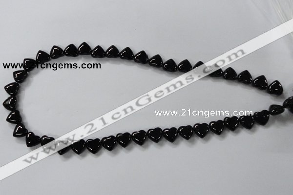 CAB755 15.5 inches 10*10mm top-drilled heart black agate beads