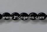 CAB756 15.5 inches 8*10mm oval black agate gemstone beads wholesale