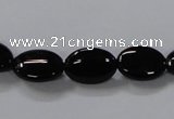 CAB757 15.5 inches 10*14mm oval black agate gemstone beads wholesale