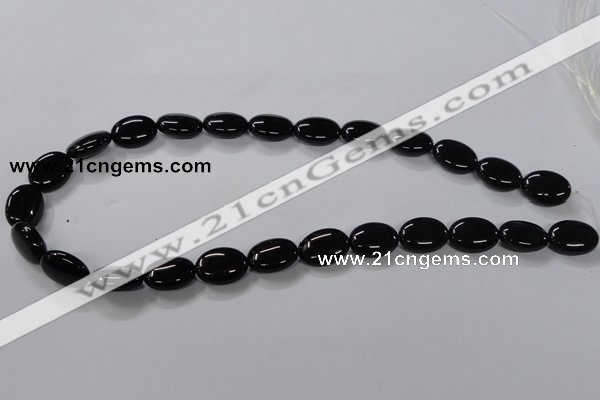 CAB758 15.5 inches 12*16mm oval black agate gemstone beads wholesale
