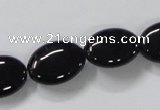 CAB759 15.5 inches 13*18mm oval black agate gemstone beads wholesale