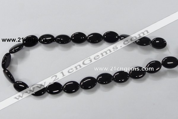 CAB759 15.5 inches 13*18mm oval black agate gemstone beads wholesale