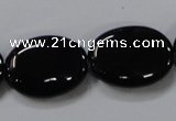 CAB762 15.5 inches 18*25mm oval black agate gemstone beads wholesale