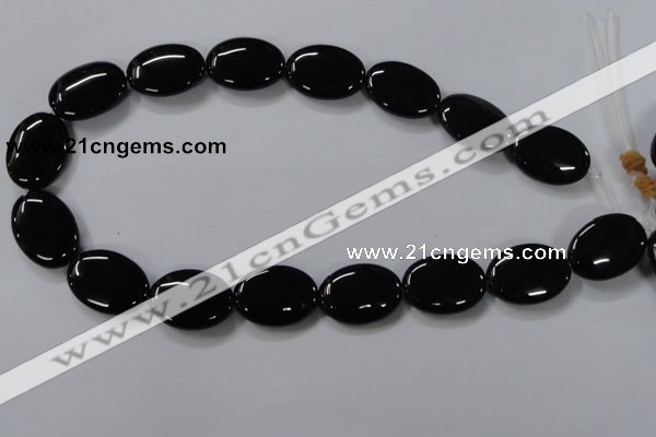 CAB762 15.5 inches 18*25mm oval black agate gemstone beads wholesale