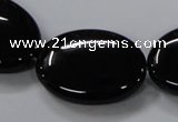 CAB764 15.5 inches 22*30mm oval black agate gemstone beads wholesale