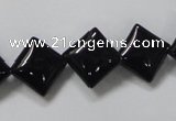 CAB766 15.5 inches 12*12mm diamond black agate gemstone beads