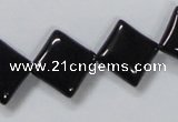 CAB767 15.5 inches 14*14mm diamond black agate gemstone beads