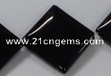 CAB768 15.5 inches 25*25mm diamond black agate gemstone beads