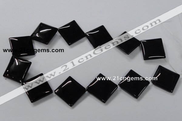 CAB768 15.5 inches 25*25mm diamond black agate gemstone beads