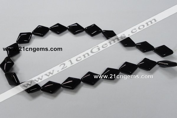 CAB769 15.5 inches 15*20mm rhombic black agate gemstone beads