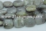 CAB77 15.5 inches 12*12mm square silver needle agate gemstone beads