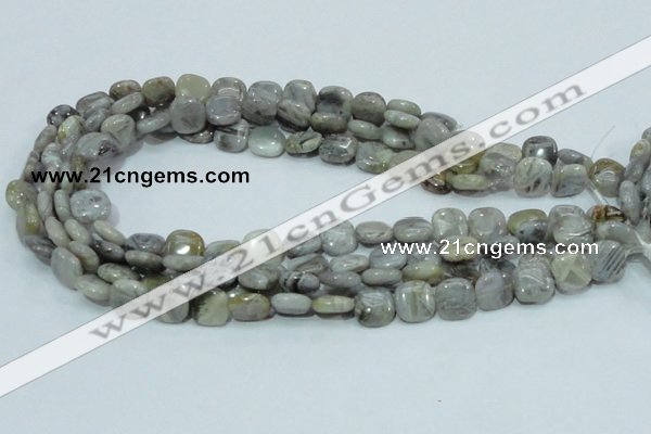 CAB77 15.5 inches 12*12mm square silver needle agate gemstone beads