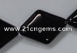 CAB770 15.5 inches 22*30mm rhombic black agate gemstone beads