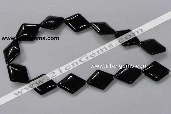 CAB770 15.5 inches 22*30mm rhombic black agate gemstone beads