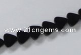 CAB774 15.5 inches 8*8mm triangle black agate gemstone beads