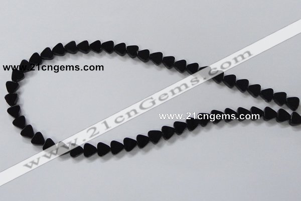 CAB774 15.5 inches 8*8mm triangle black agate gemstone beads