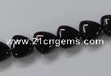 CAB775 15.5 inches 10*10mm triangle black agate gemstone beads