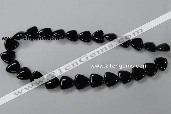 CAB776 15.5 inches 16*16mm triangle black agate gemstone beads