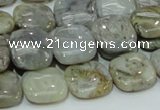 CAB78 15.5 inches 15*15mm square silver needle agate gemstone beads