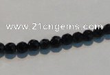 CAB783 15.5 inches 5mm faceted round black agate gemstone beads