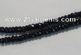 CAB785 15.5 inches 2*4mm faceted rondelle black agate gemstone beads