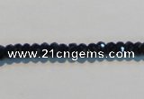 CAB786 15.5 inches 3*5mm faceted rondelle black agate gemstone beads