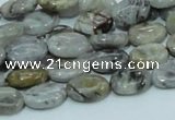 CAB79 15.5 inches 8*12mm oval silver needle agate gemstone beads