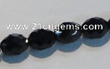 CAB792 15.5 inches 9*12mm faceted rice black agate gemstone beads