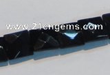 CAB802 15.5 inches 12*12mm faceted square black gemstone agate beads