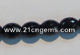 CAB817 15.5 inches 10*12mm faceted rice black agate gemstone beads