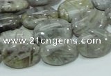 CAB82 15.5 inches 13*18mm oval silver needle agate gemstone beads