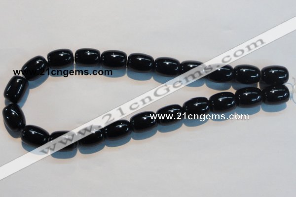 CAB820 15.5 inches 13*18mm drum black agate gemstone beads wholesale