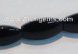 CAB822 15.5 inches 12*24mm rice black agate gemstone beads wholesale