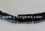 CAB825 15.5 inches 8*8mm square black agate gemstone beads wholesale