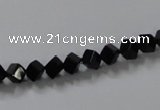 CAB830 15.5 inches 4*4mm cube black agate gemstone beads wholesale