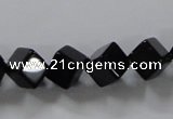 CAB831 15.5 inches 8*8mm cube black agate gemstone beads wholesale