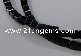 CAB833 15.5 inches 4*4mm cube black agate gemstone beads wholesale