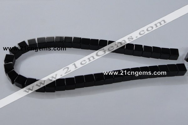 CAB835 15.5 inches 10*10mm cube black agate gemstone beads wholesale