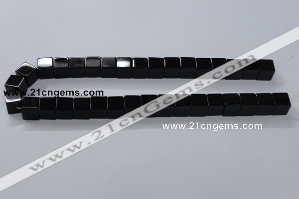 CAB836 15.5 inches 12*12mm cube black agate gemstone beads wholesale