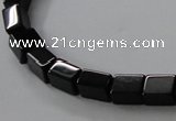 CAB840 15.5 inches 5*7*8mm cuboid black agate gemstone beads wholesale