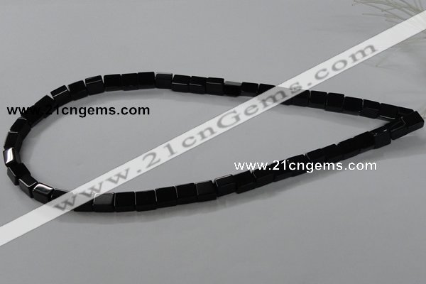 CAB840 15.5 inches 5*7*8mm cuboid black agate gemstone beads wholesale