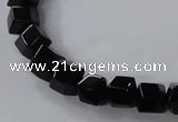 CAB841 15.5 inches 8*8mm faceted cube black agate gemstone beads wholesale