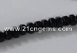 CAB844 15.5 inches 5*8mm rondelle black agate gemstone beads wholesale