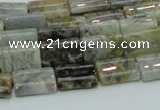 CAB85 15.5 inches 10*15mm rectangle silver needle agate gemstone beads