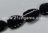 CAB852 15.5 inches 13*18mm leaf black agate gemstone beads wholesale